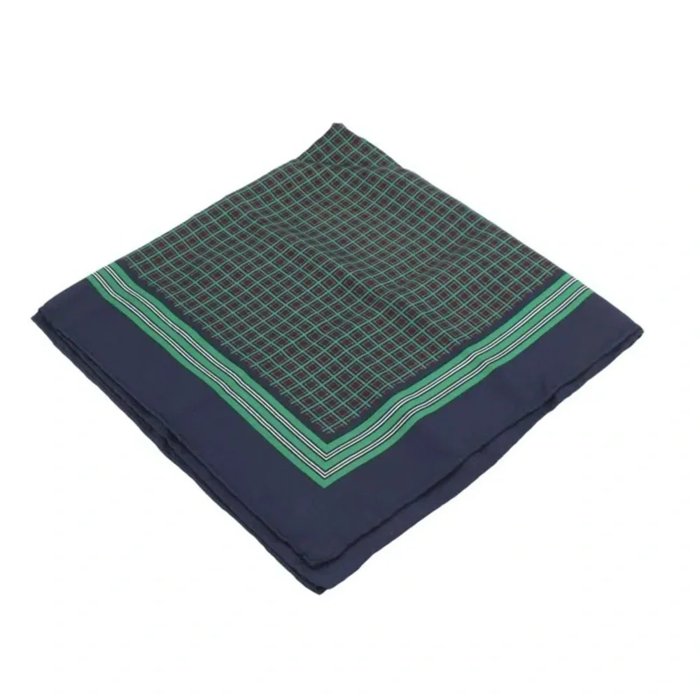 Yves Saint Laurent Vintage Navy Blue Silk Scarf w COA - Picture 5 of 16